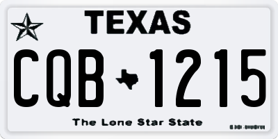 TX license plate CQB1215