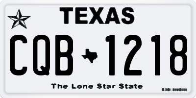 TX license plate CQB1218
