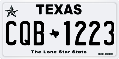 TX license plate CQB1223
