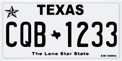 TX license plate CQB1233