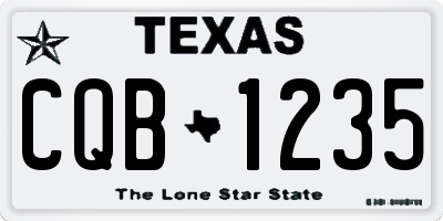 TX license plate CQB1235