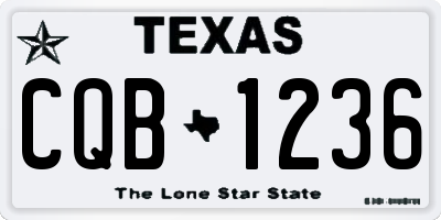 TX license plate CQB1236