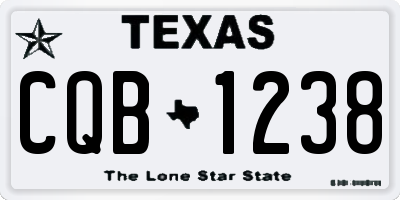 TX license plate CQB1238