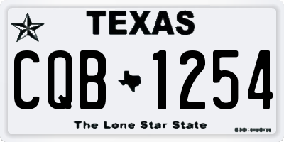TX license plate CQB1254