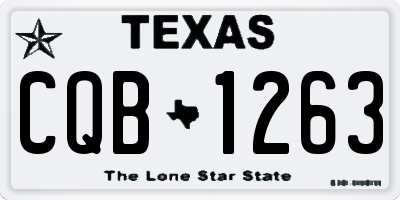 TX license plate CQB1263