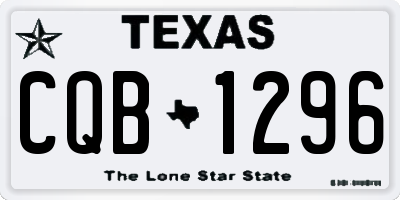 TX license plate CQB1296