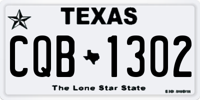 TX license plate CQB1302