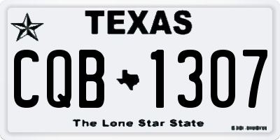 TX license plate CQB1307