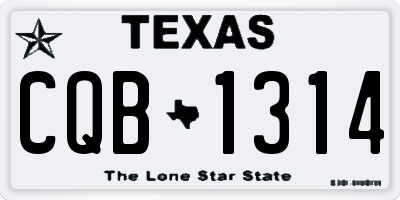 TX license plate CQB1314