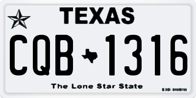 TX license plate CQB1316