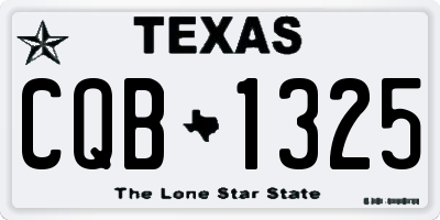 TX license plate CQB1325