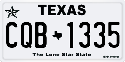 TX license plate CQB1335