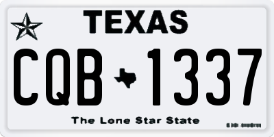 TX license plate CQB1337