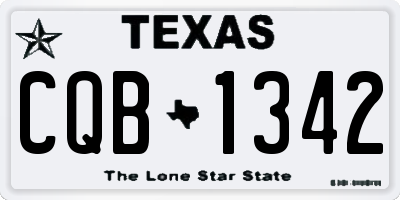 TX license plate CQB1342