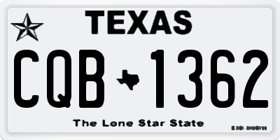 TX license plate CQB1362
