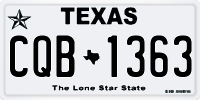 TX license plate CQB1363