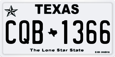 TX license plate CQB1366