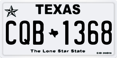 TX license plate CQB1368