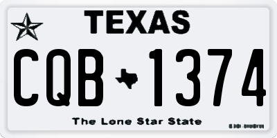 TX license plate CQB1374