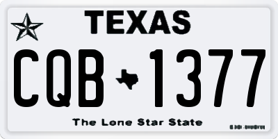 TX license plate CQB1377