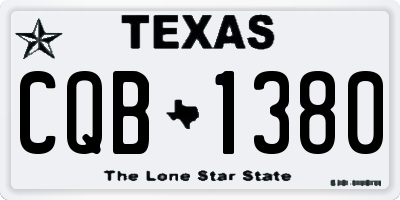 TX license plate CQB1380