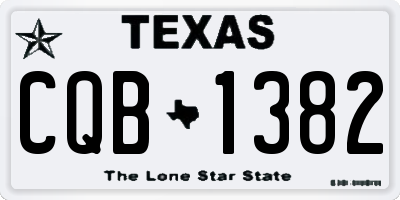 TX license plate CQB1382