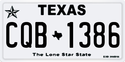 TX license plate CQB1386