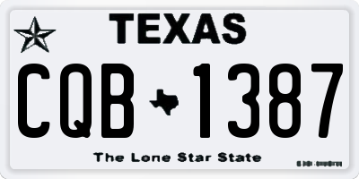 TX license plate CQB1387
