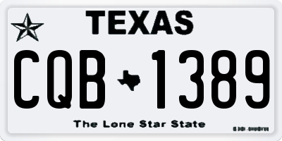 TX license plate CQB1389
