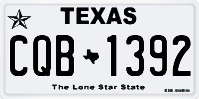 TX license plate CQB1392