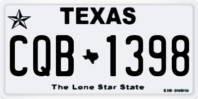 TX license plate CQB1398