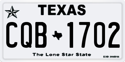 TX license plate CQB1702