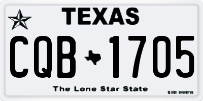 TX license plate CQB1705