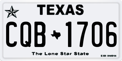 TX license plate CQB1706