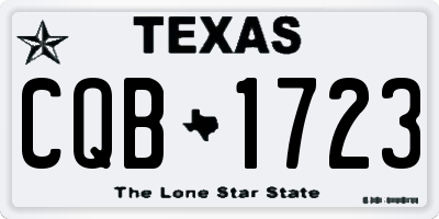 TX license plate CQB1723