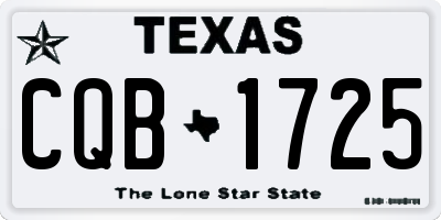 TX license plate CQB1725
