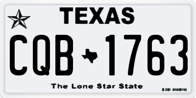 TX license plate CQB1763