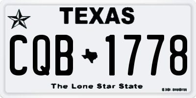TX license plate CQB1778
