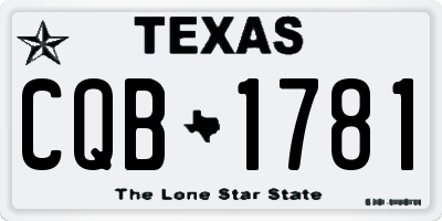 TX license plate CQB1781
