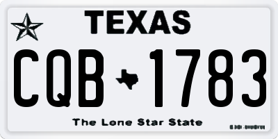 TX license plate CQB1783