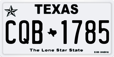 TX license plate CQB1785