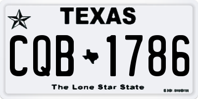 TX license plate CQB1786