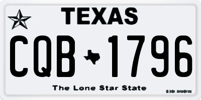 TX license plate CQB1796
