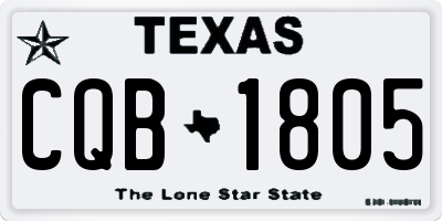 TX license plate CQB1805