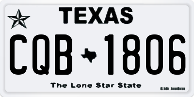 TX license plate CQB1806