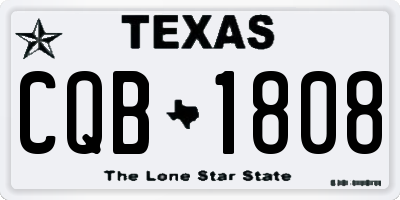 TX license plate CQB1808