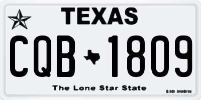 TX license plate CQB1809