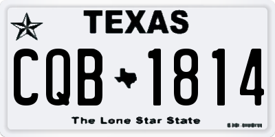 TX license plate CQB1814