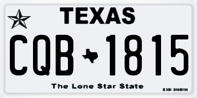 TX license plate CQB1815