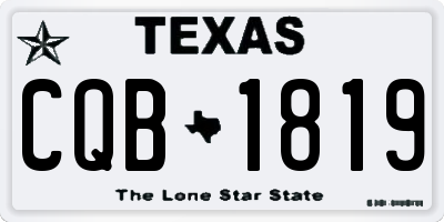TX license plate CQB1819